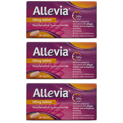 Allevia 120mg Hayfever Allergy Relief - 30 Tablets X3