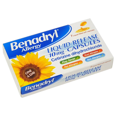 Benadryl Allergy Liquid Release 10mg Capsules - 7 Capsules