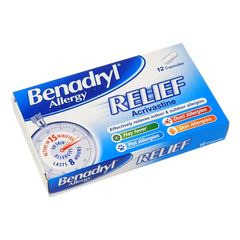 Benadryl Allergy Relief Capsules (Acrivastine 8mg) - 12 Capsules