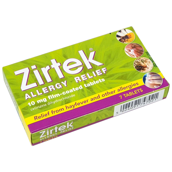 Zirtek allergy tablets (cetirizene dihydrocloride 10mg) - 7 tablets